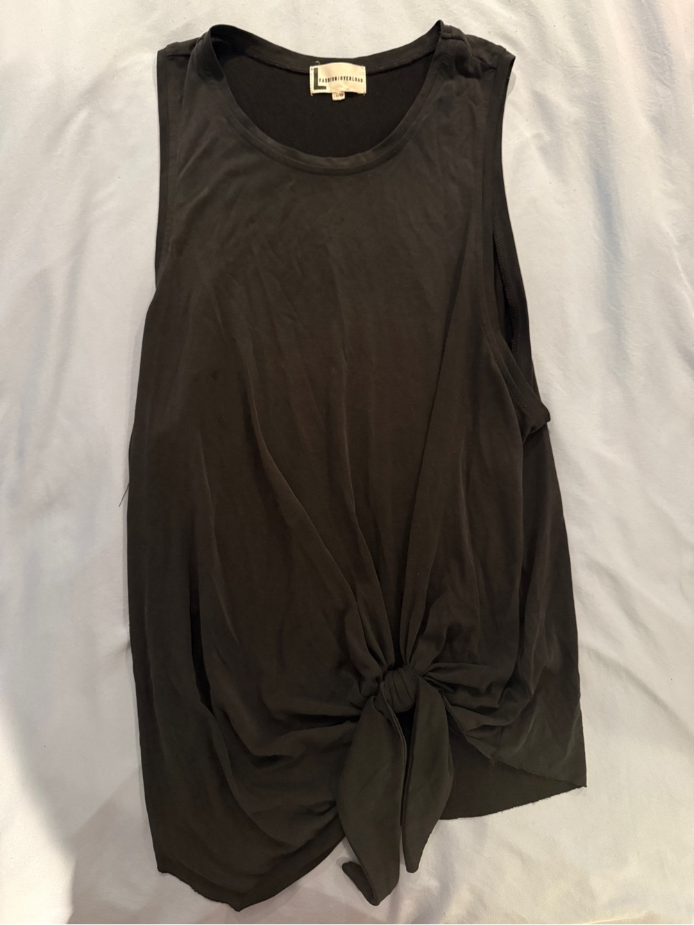 Blank NYC Black Knot-Front Sleeveless Tank